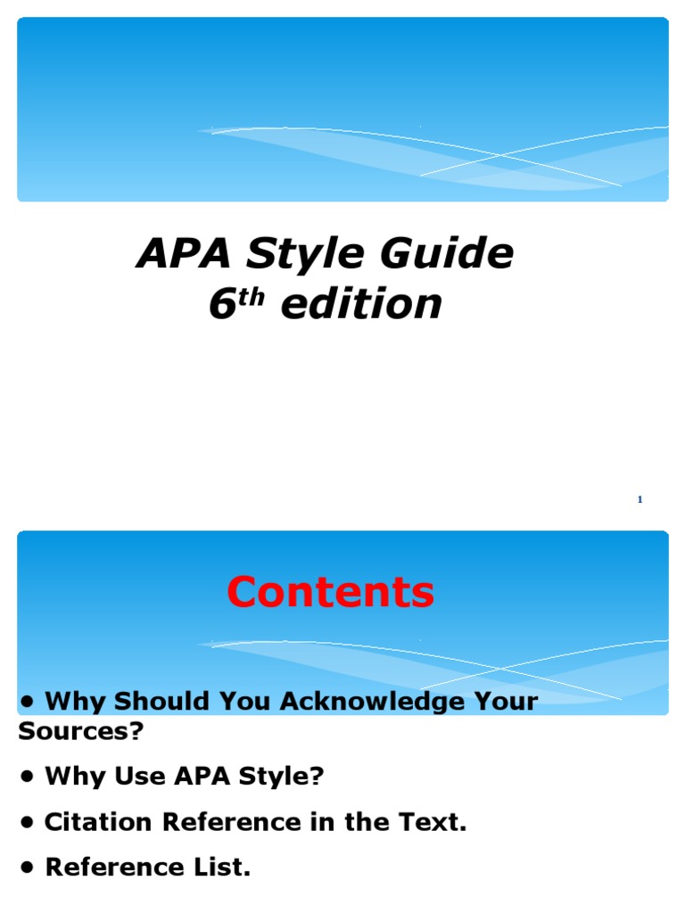 APA Style Guide | PDF | Citation | Apa Style