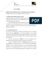 Apuntes02_presupuestos Antropológicos; Antropología de La Persona
