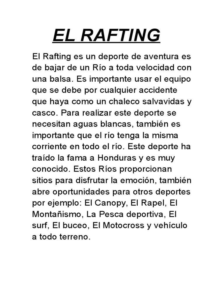 El Rafting Andres | PDF