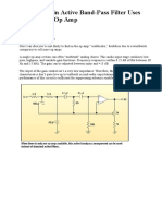 VariableGain Active Band Pass Filter Uses Only One Op-Amp