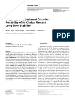 Diagnosis of Adjustment Disorder Reliability of Its Clinical Use and Long-Term Stability