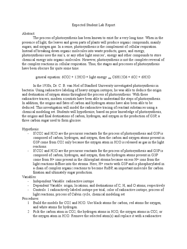 Photosynthesis experiment results picture