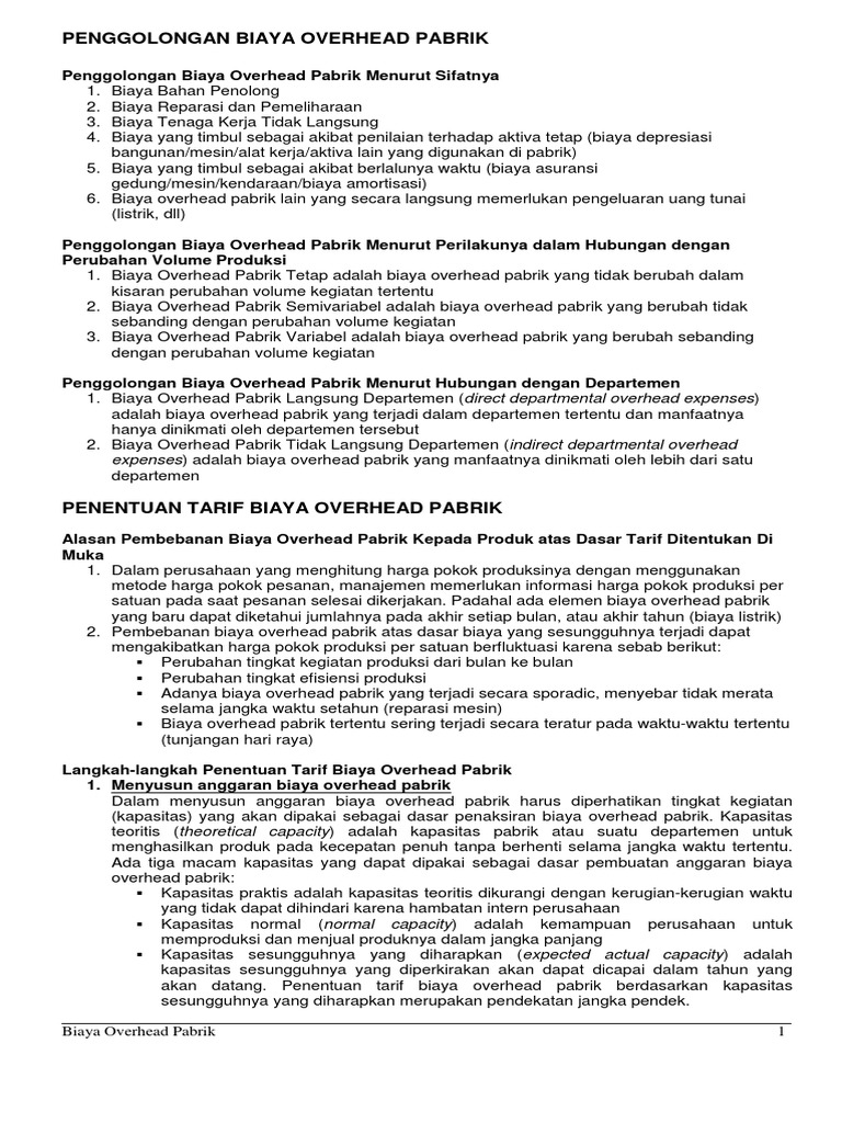 4 Biaya Overhead Pabrik Pdf