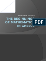 The Beginnings of Mathematics in Greece