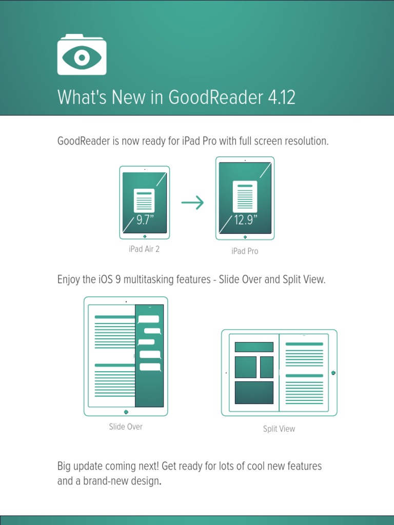 GoodReader 4.12: iPad Pro Ready Update | PDF | Ios | Mac Os