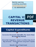 Capital Vs Revenue Transactions