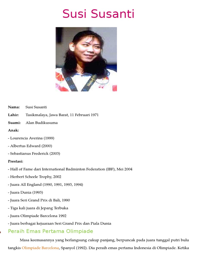 Biografi Susi Susanti