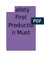 Safety First Productio N Must