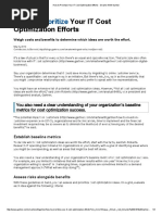 How To Prioritize Your IT Cost Optimization Efforts