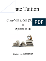 Private Tuition: Class-VIII To XII (Science)