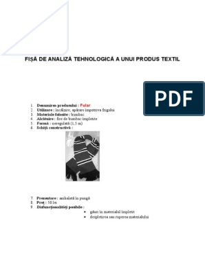 Analiza Unui Produs Textil | PDF