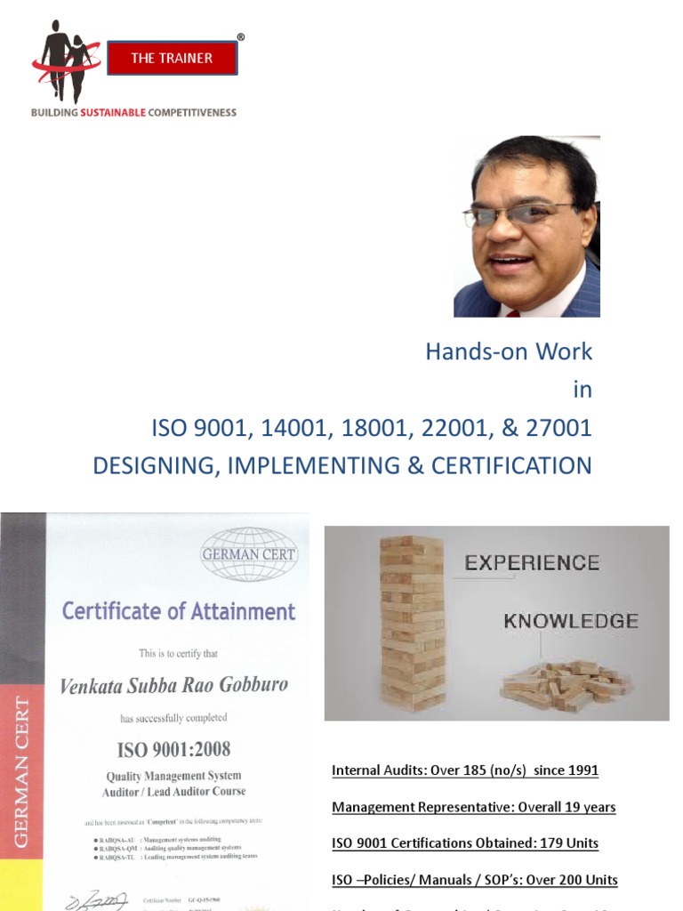 Gobburu Venkat - ISO 9K 14k 18K 22K 27K Series - 18april2016 | PDF ...