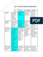 Film Score Project - Self and Teacher Assessment Rubric: Highlight Your Score For Each Category