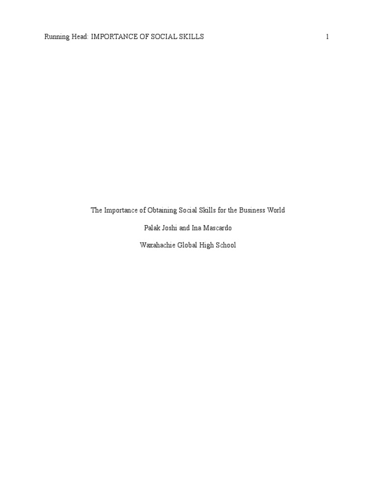 Social Skills in Business Success | PDF | Academic Degree | Human ...