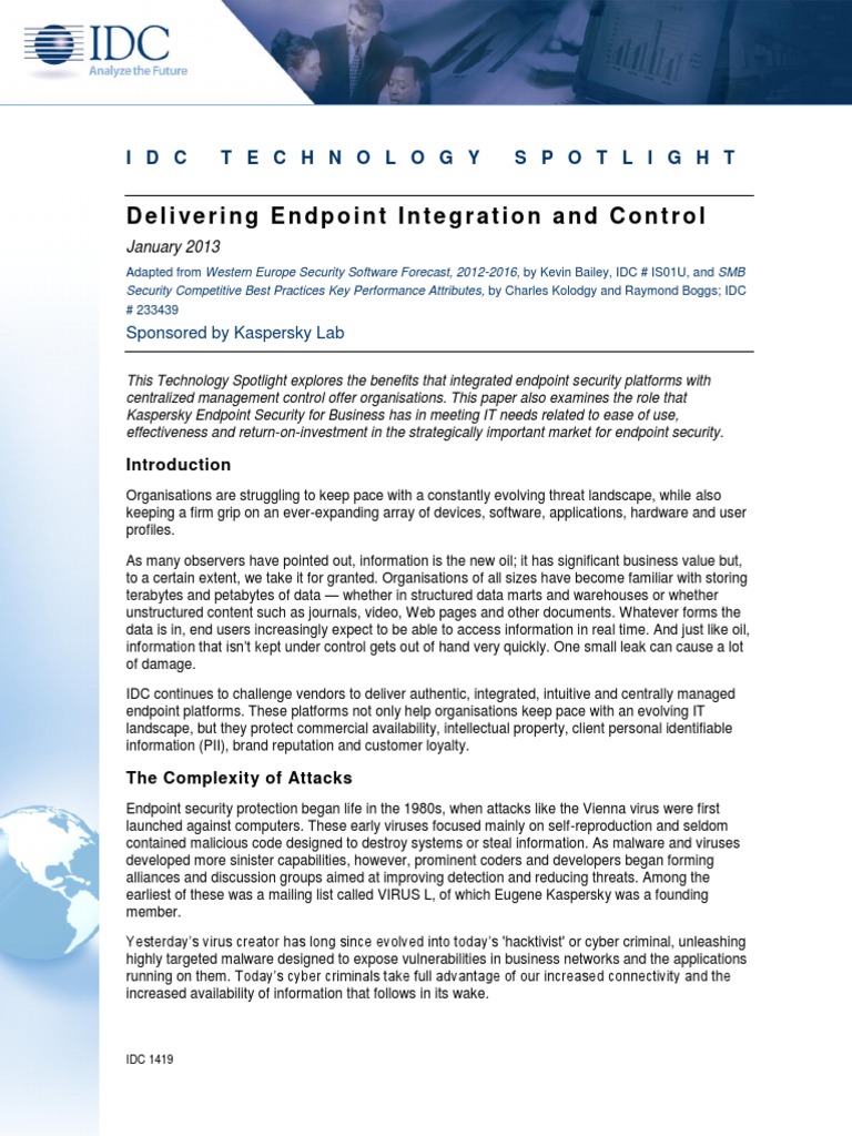 Idc Spotlight Jan 2013 Pdf Computer Security Security