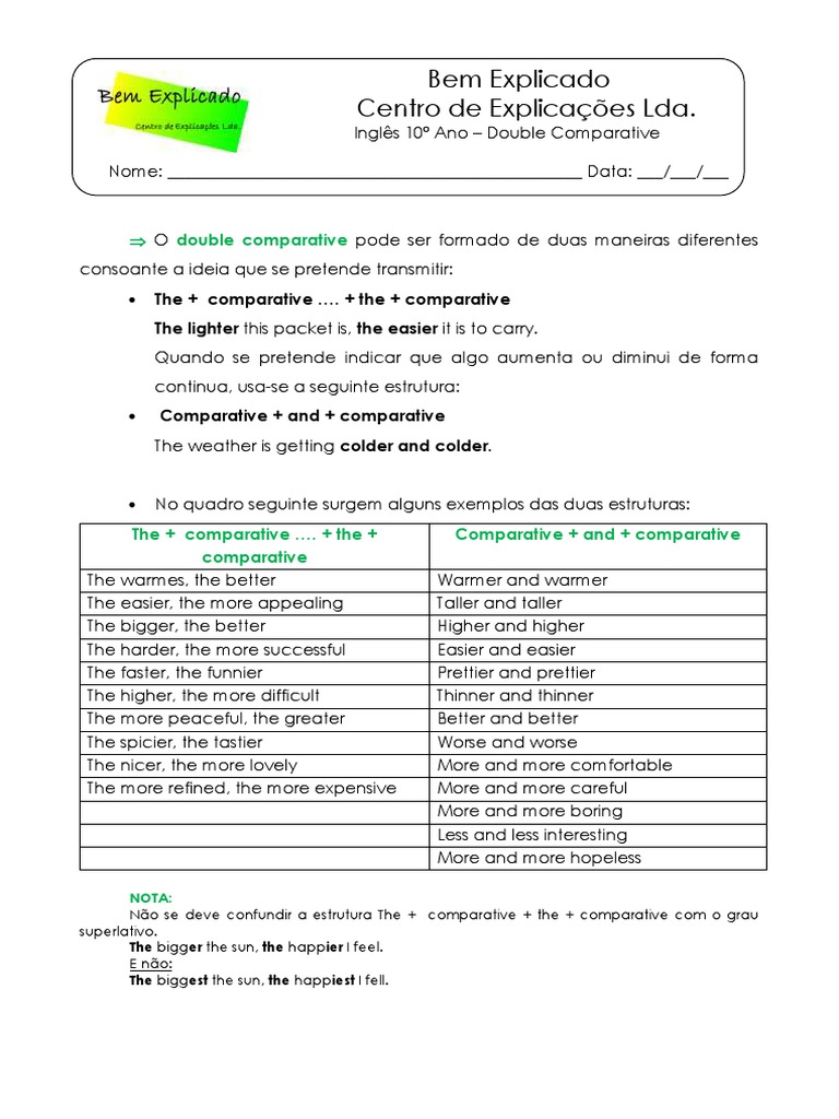 Double Comparatives Explained | PDF
