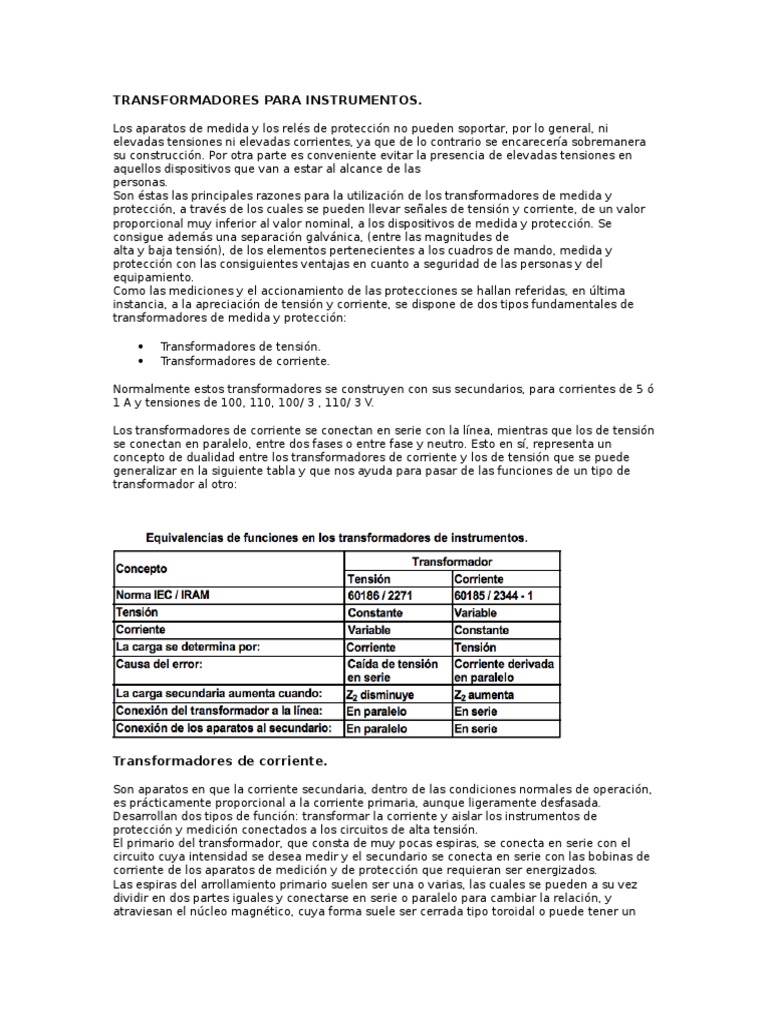 TC y TP | PDF | Transformador | Corriente eléctrica