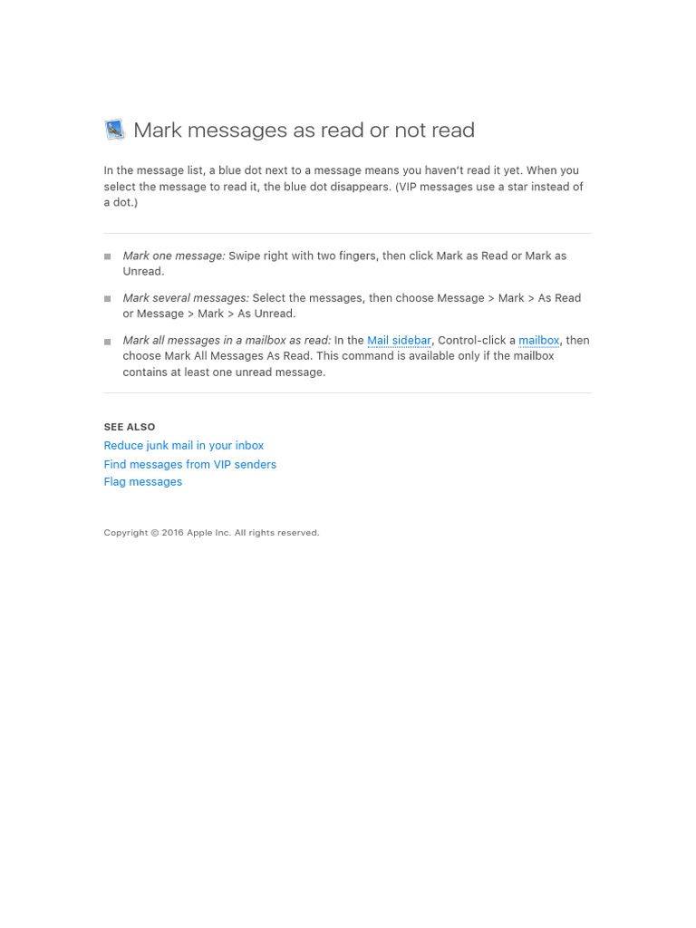 How to Mark Emails as Read in Mail | PDF