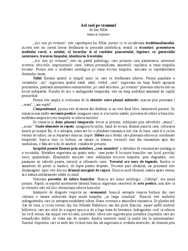 Aci Sosi Pe Vremuri Versuri