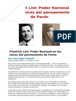 Friedrich List: Poder Nacional en Las Raíces Del Pensamiento de Perón