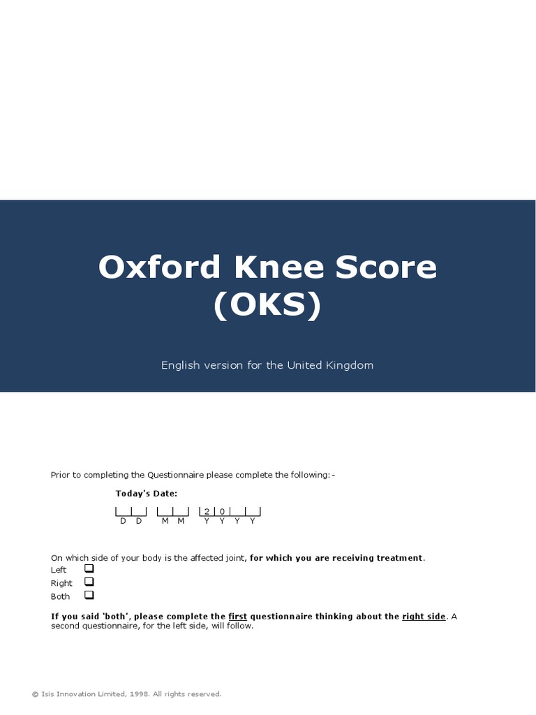 Oxford Knee Score PDF