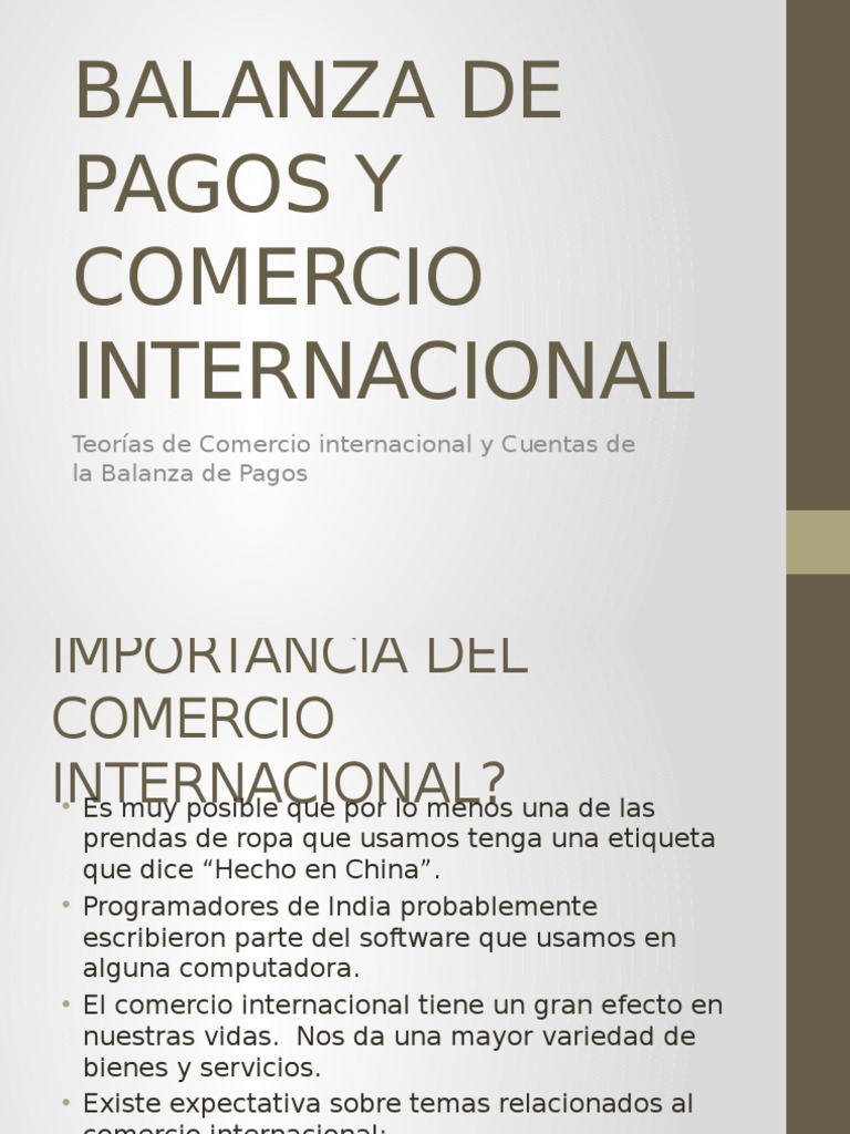 2 Balanza de Pagos y Comercio Internacional | Descargar gratis PDF ...