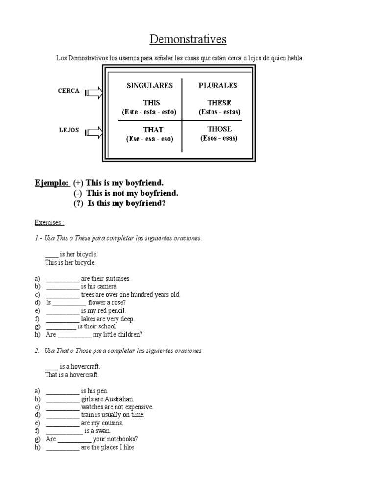 Demostrativos | PDF | Artes del Lenguaje y Comunicación | Métodos y ...