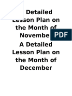 A Detailed Lesson Plan On The Month of November