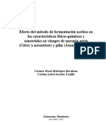 Efecto Del Método de Fermentación Acética en Las Características Físico-químicas y Sensoriales en Vinagre de Naranja Agria