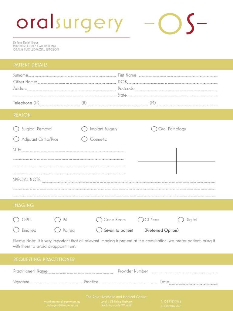 Oral Surgery Referral Form PDF