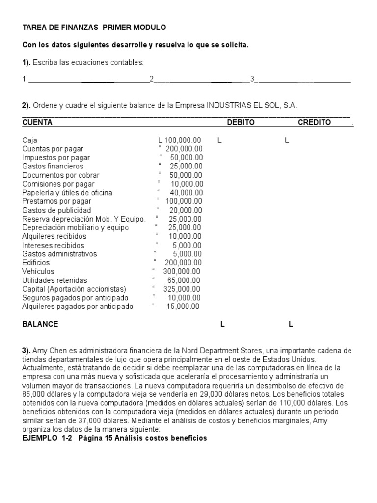 Ejercicios de Finanzas y Contabilidad | PDF | Beneficio (economía ...