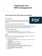 Develop, Implement and Maintain WHS Management System Task 2