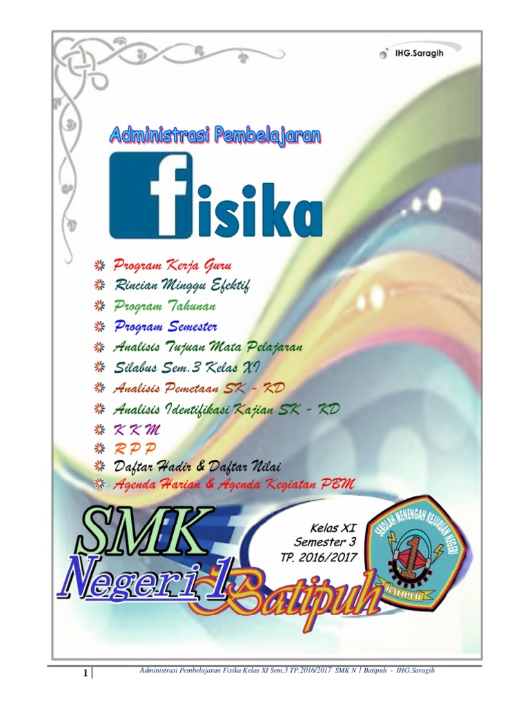 Administrasi Guru Kls Xii Sem 6 Ntp2015 2016 Smk Negeri 1 Batipuh