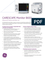 GEHC Site Planning Specifications CARESCAPE Monitor B650 PDF