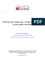 ICSE Exam 2016: English Paper 1 (English Language) (R. B. K. School (RBK) Mira Road)