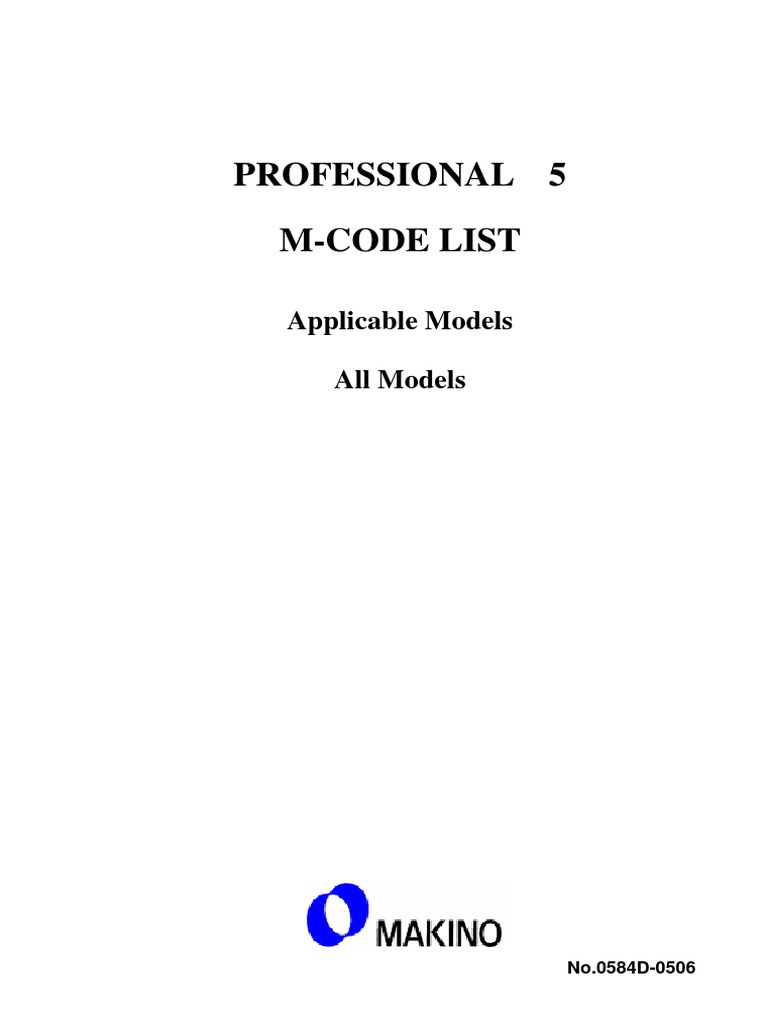 Makino M-Code Reference Guide | PDF | Numerical Control | Rotation