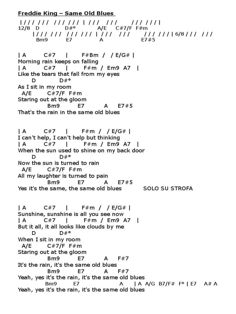 Same Old Blues In D Pdf