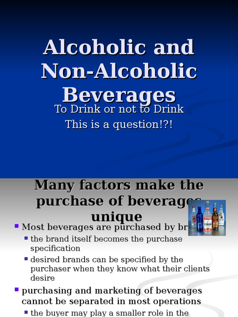 Alcoholic and NonAlcoholic Beverages PDF Coffee Ale
