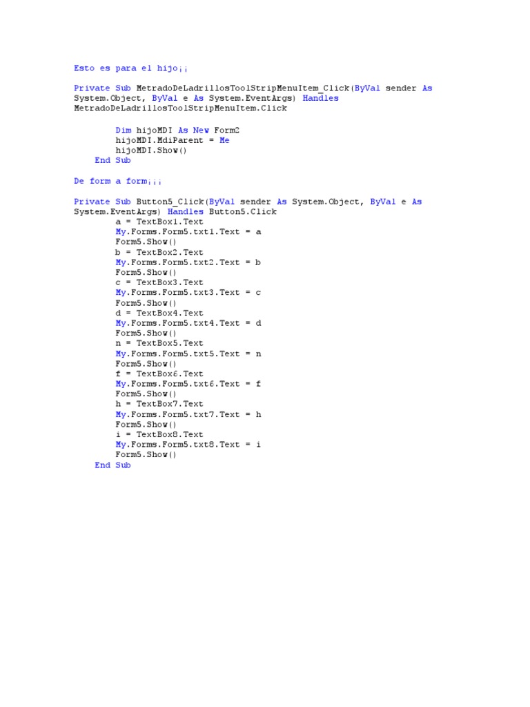 Form Navigation and Data Transfer Code | PDF