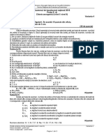 Bac Sesiune Speciala, Chimie Anorganica, Profil Real 2016