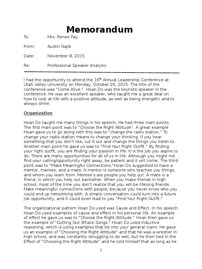 Uvu Memo PDF Public Speaking Logos