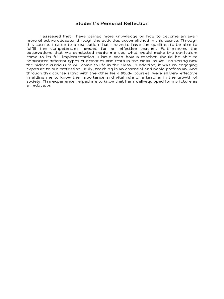 Educator Reflection on Teaching Growth | PDF