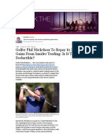 Golfer Phil Mickelson To Repay $1 Million in Gains From Insider Trading-Is It Tax Deductible?