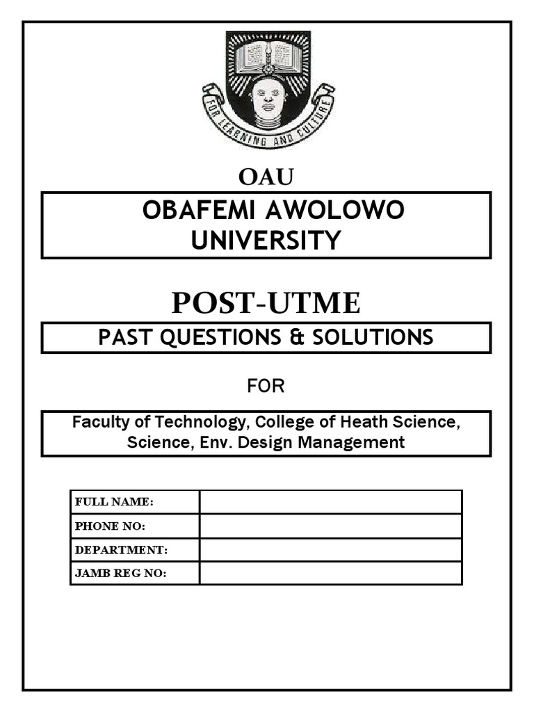 OAU Post-UTME Past Questions & Solutions | PDF | Covalent Bond | Molecules