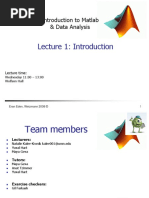 Lecture 1 - Introduction To Matlab