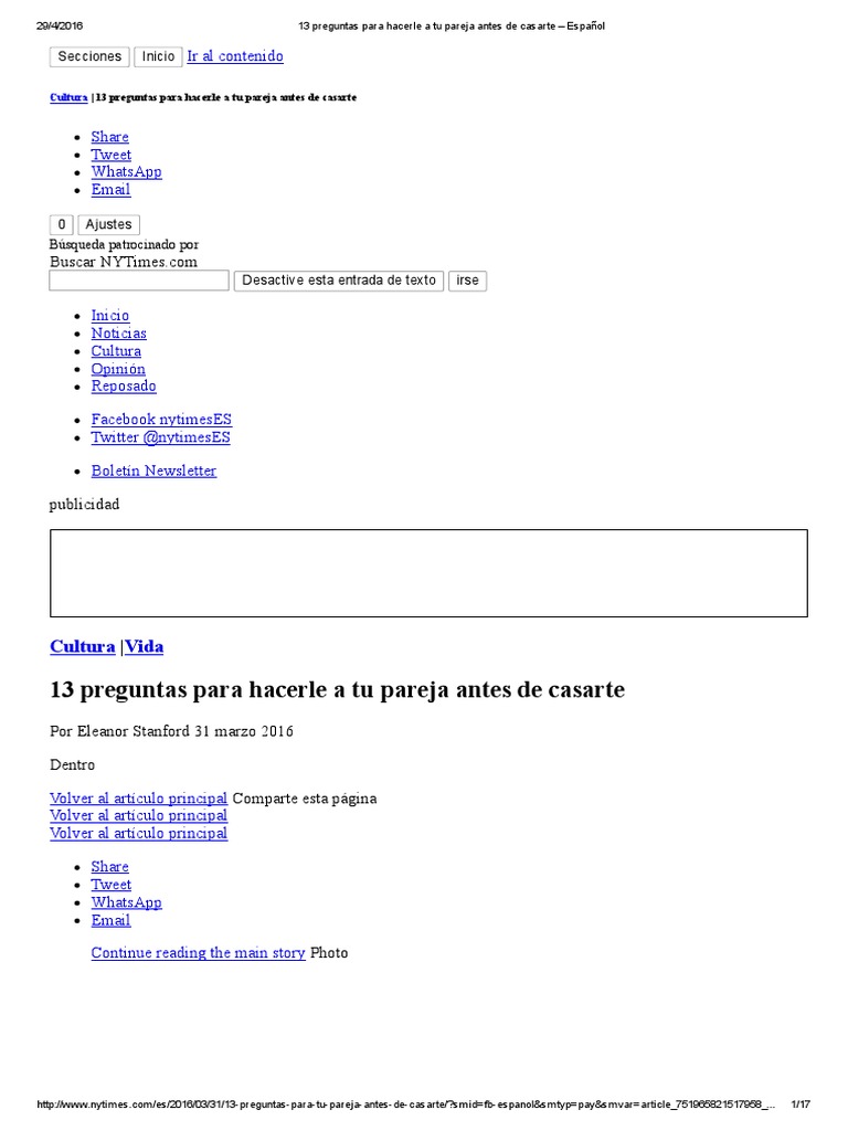 13 Preguntas Para Hacerle a Tu Pareja Antes de Casarte