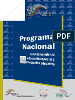 Programa Nacional de Fortalecimiento de La Educacion Especial y de La Integracion Educativa