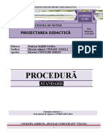 Procedură Privind Proiectarea Didactică