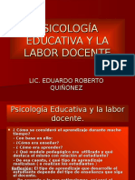 Psicología Educativa y La Labor Docente Cunsuroc.