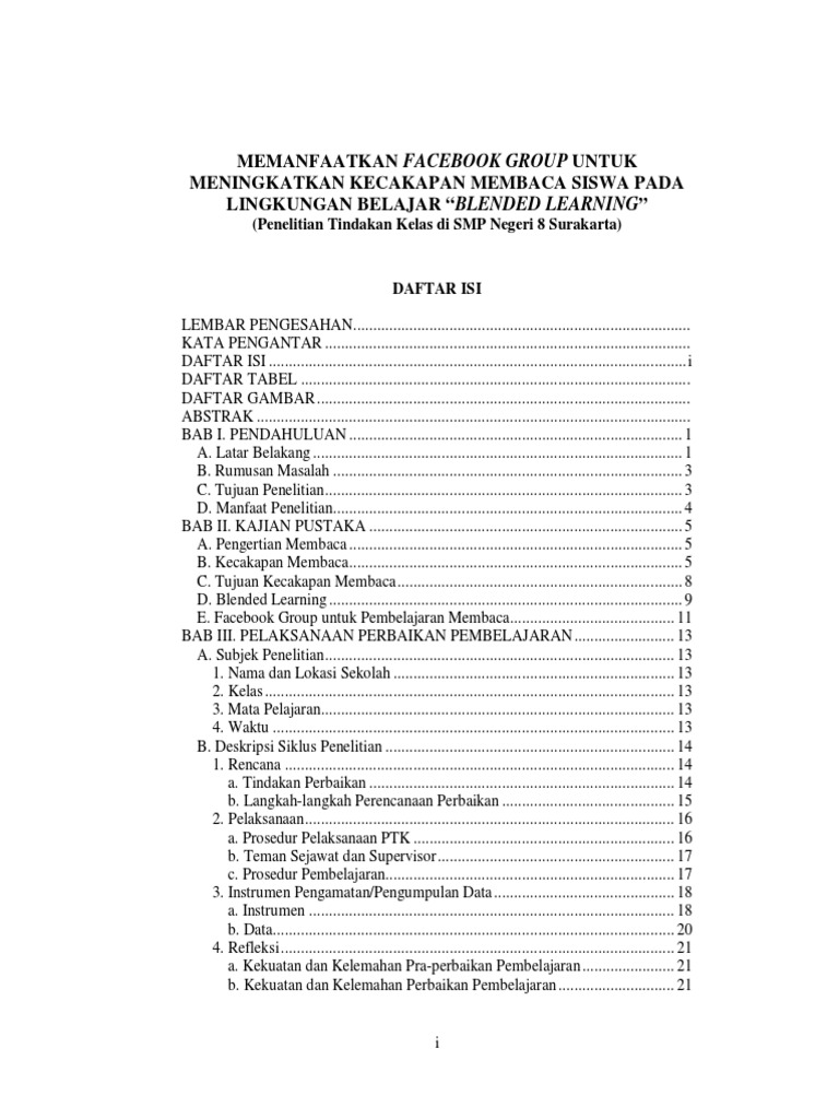 Contoh Laporan PKP Penelitian Tindakan Kelas Sederhana